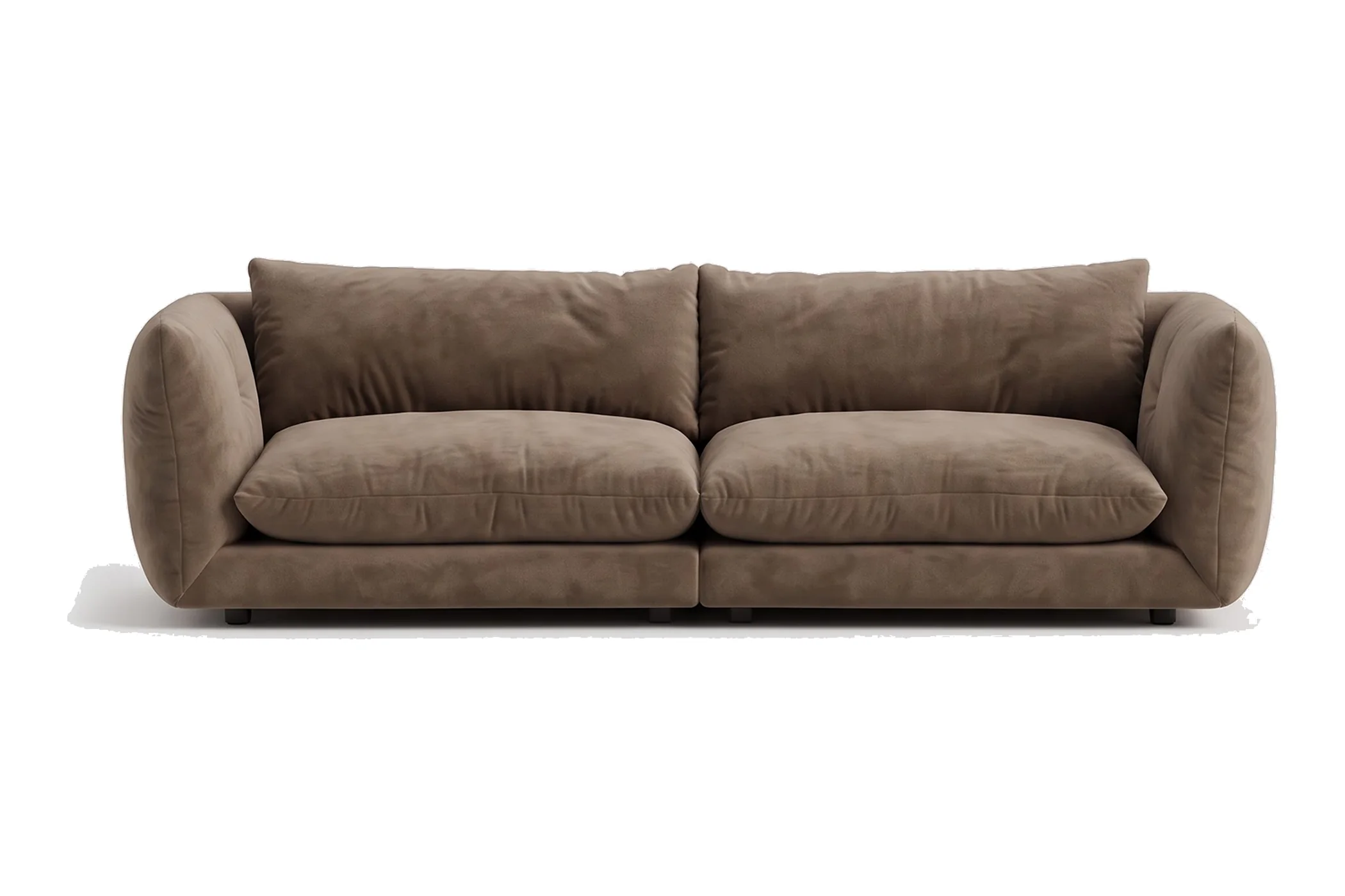 Light brown two-seater sofa — 1
