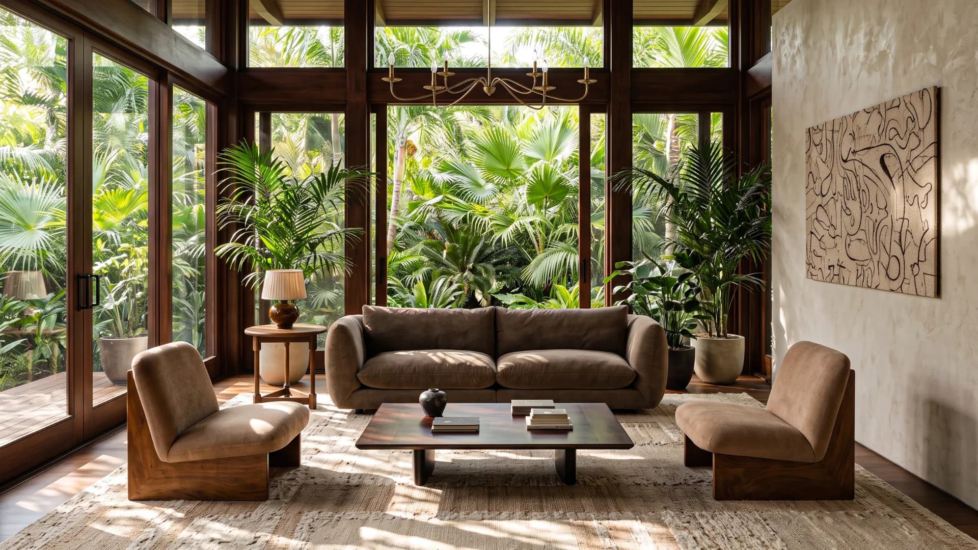 Light brown two-seater sofa — 2